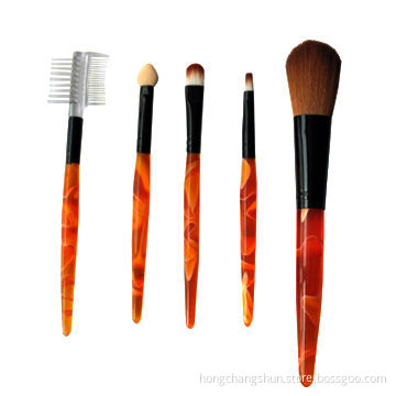 5-unit Compact Brush Set with Colorful Plastic Handle, Various Types of Bristles are Available